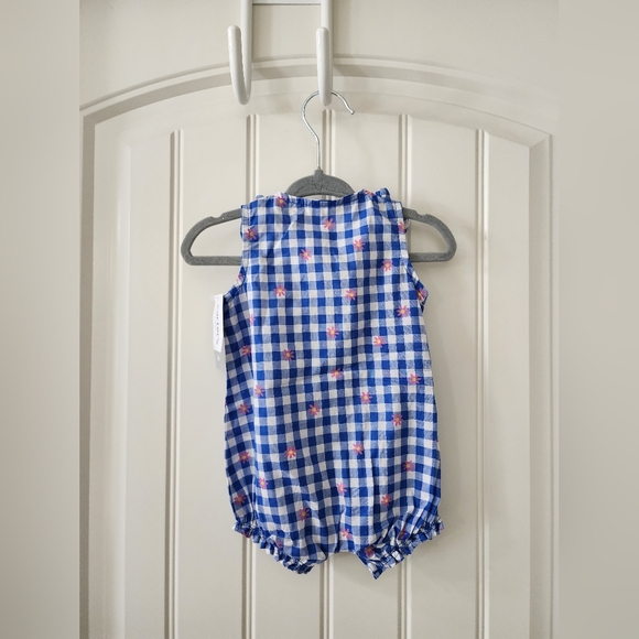 Carter's baby girl bubble gingham floral romper - Picture 4 of 4